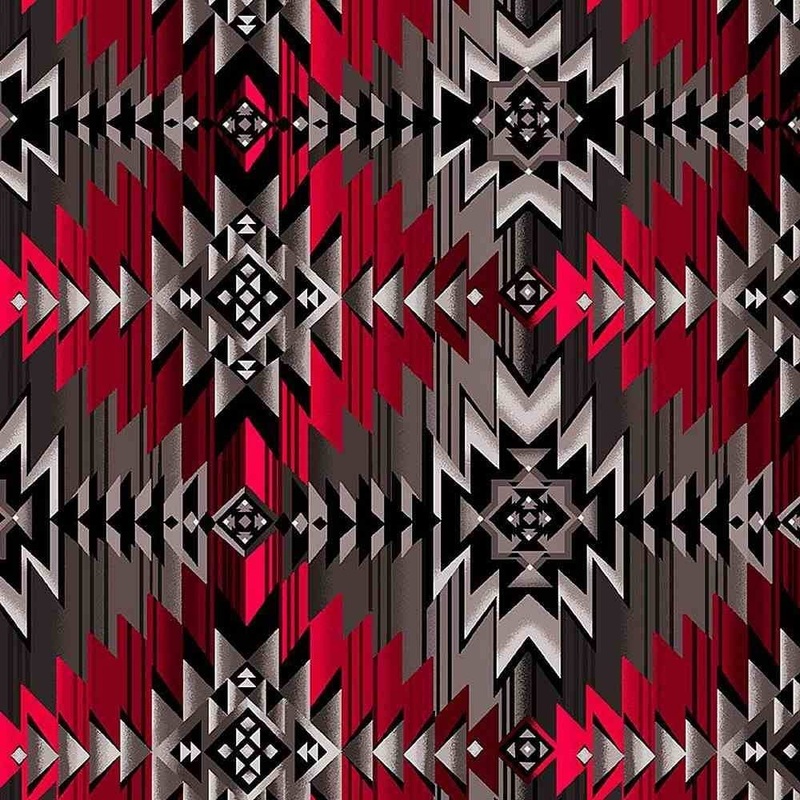 Southwest Blanket Red Aztec Timeless Treasures Cotton Fabric