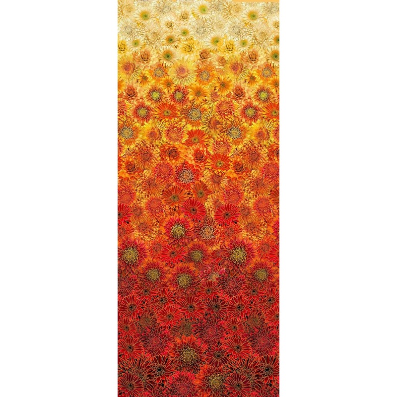 Thankful Ombre Metallic Mums Continuous Panel Timeless Treasures Cotton Fabric