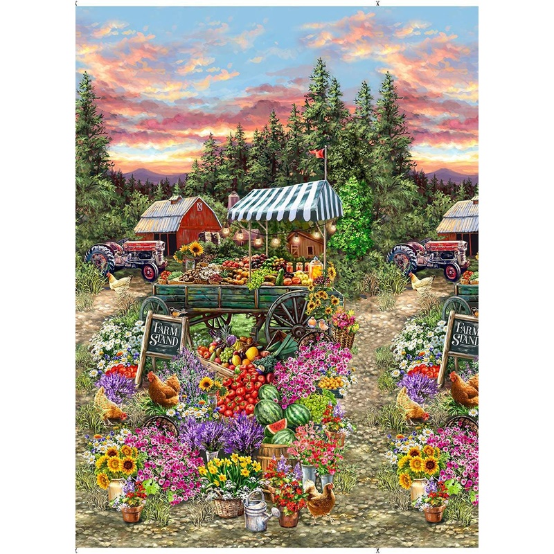 Farm Stand Panel 24" Dona Gelsinger Timeless Treasures Cotton Fabric