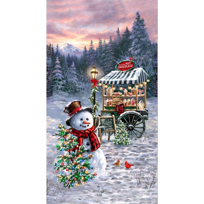 Frosty Delights Snowman Panel 24" Dona Gelsinger Timeless Treasures Cotton Fabric