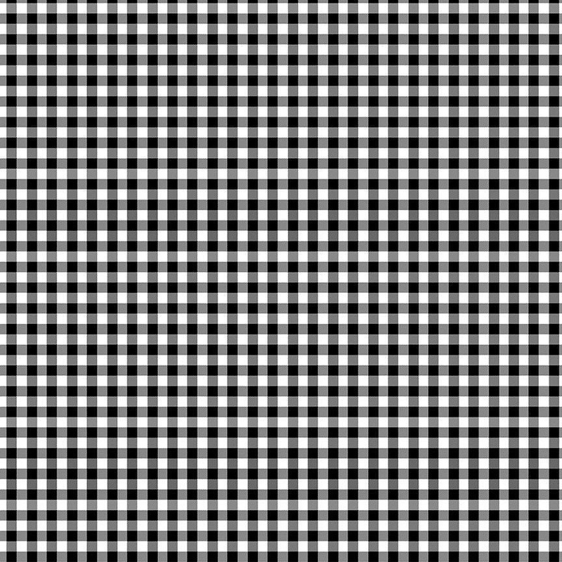 Gnome the Holidays Check Plaid Black Gail Cadden Timeless Treasures Cotton Fabric