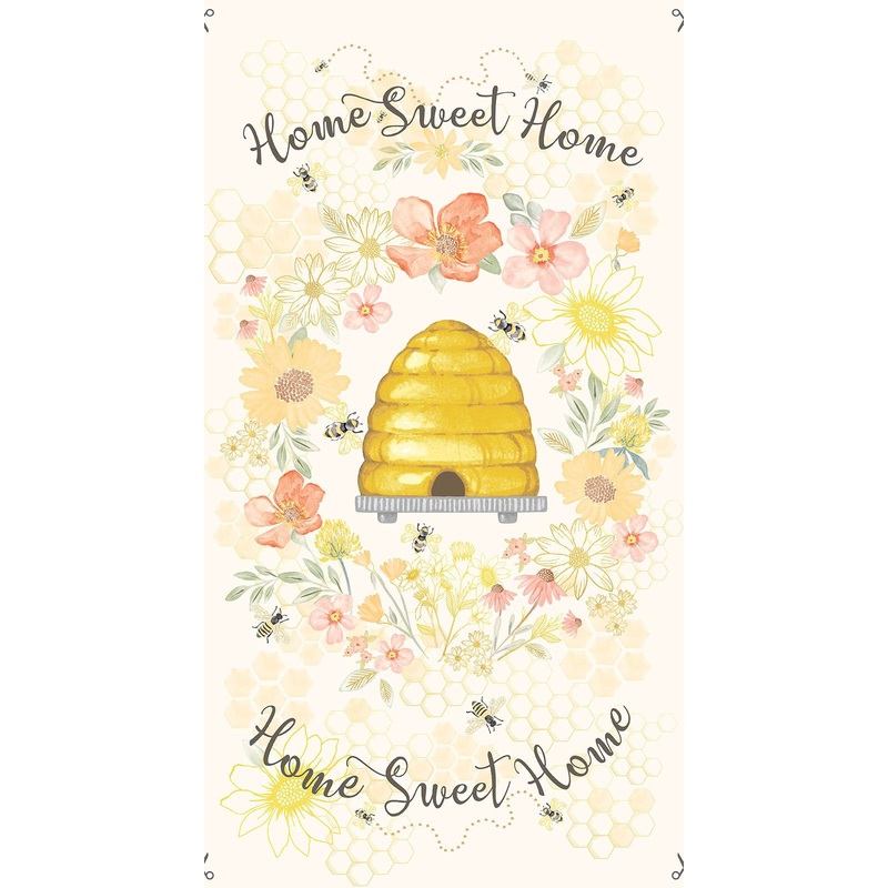 Home Sweet Home Beehive Grove Panel 24" Timeless Treasures Cotton Fabric