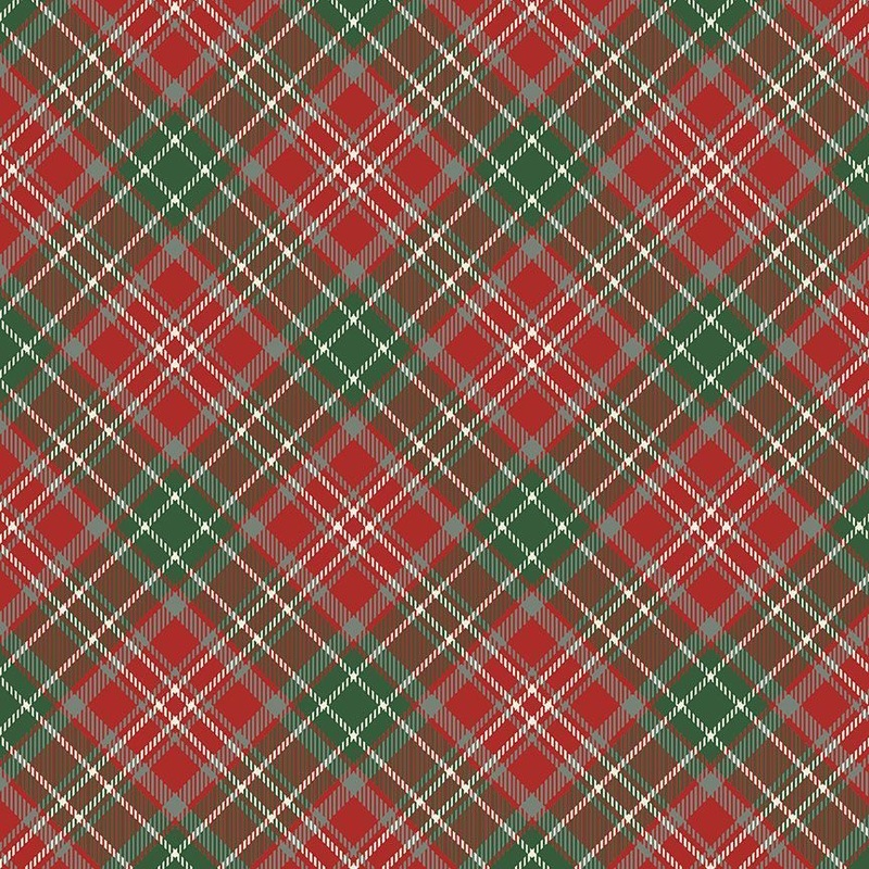 Let it Snow Christmas Plaid Red Gail Cadden Timeless Treasures Cotton Fabric