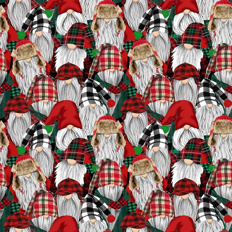 Lumberjack Gnomes Packed Lumberjack Gnomes Multi Gail Cadden Timeless Treasures Cotton Fabric