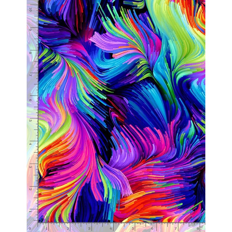 Nightlife Rainbow Sparks Bright Multi Chong-A Hwang Timeless Treasures Cotton Fabric