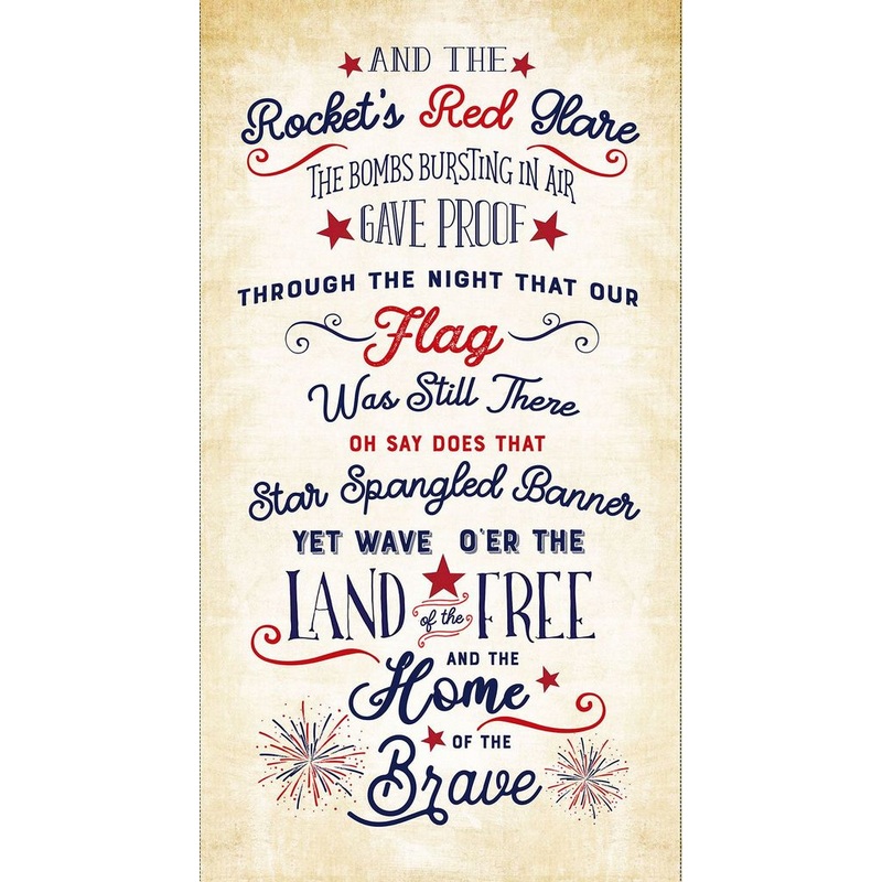 Star Spangled Panel 24" Natural Beige Gail Cadden Timeless Treasures