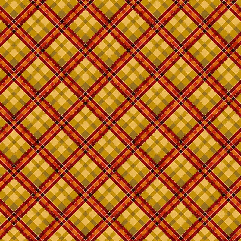 Thankful Metallic Plaid Multi Timeless Treasures Cotton Fabric