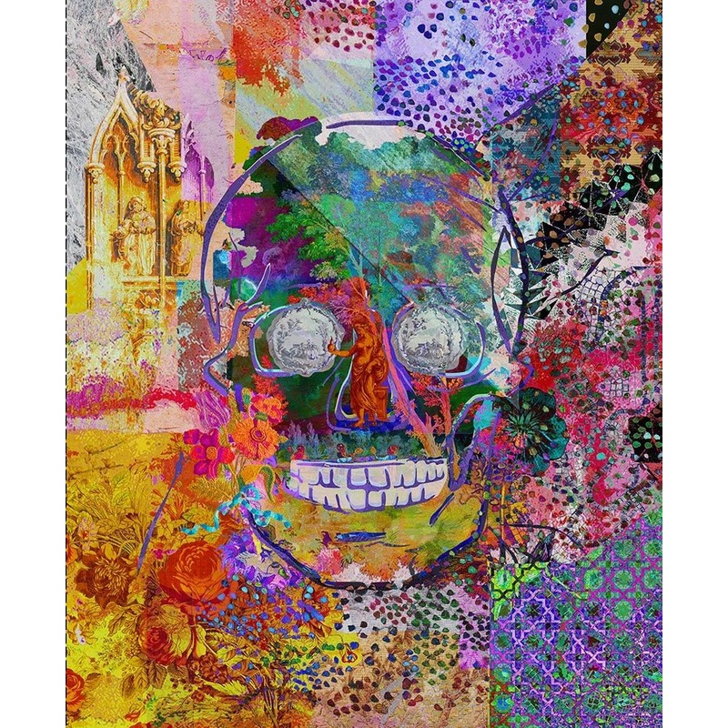 Twilight Skull Panel 36" Multi Timeless Treasures Cotton Fabric