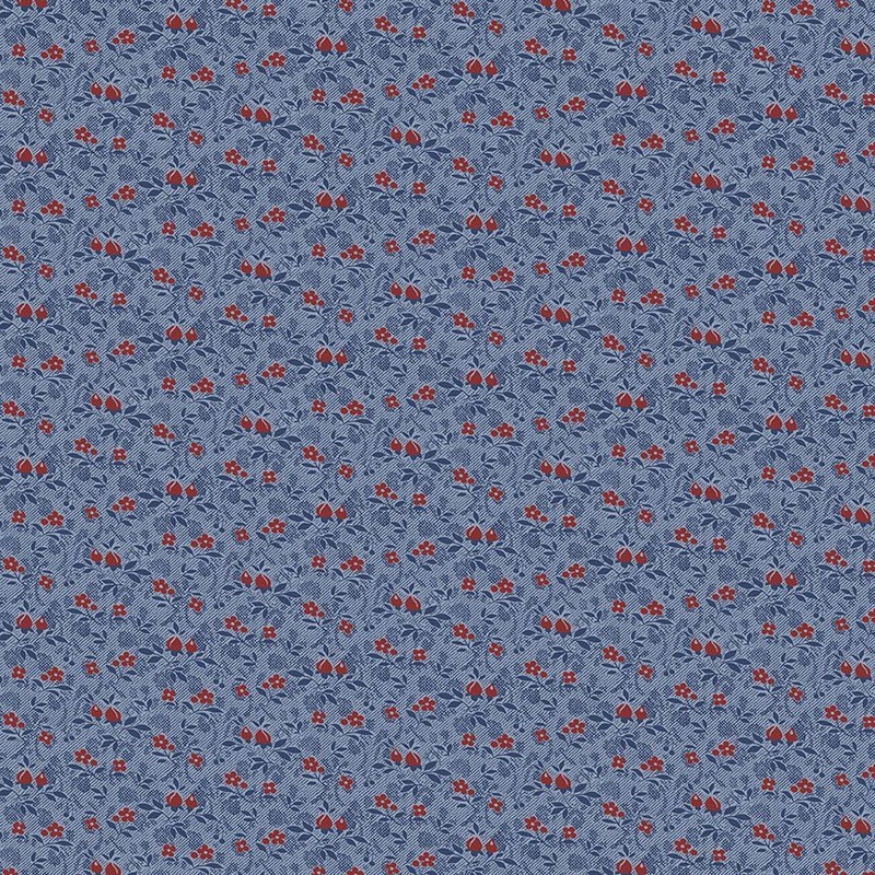 Victory Garden Tiny Victorian Florals Blue Wing and a Prayer Timeless Treasures Cotton Fabric