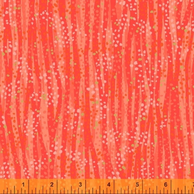 Dewdrop Mandarin Orange Gold Metallic Whistler Studios Windham Cotton Fabric