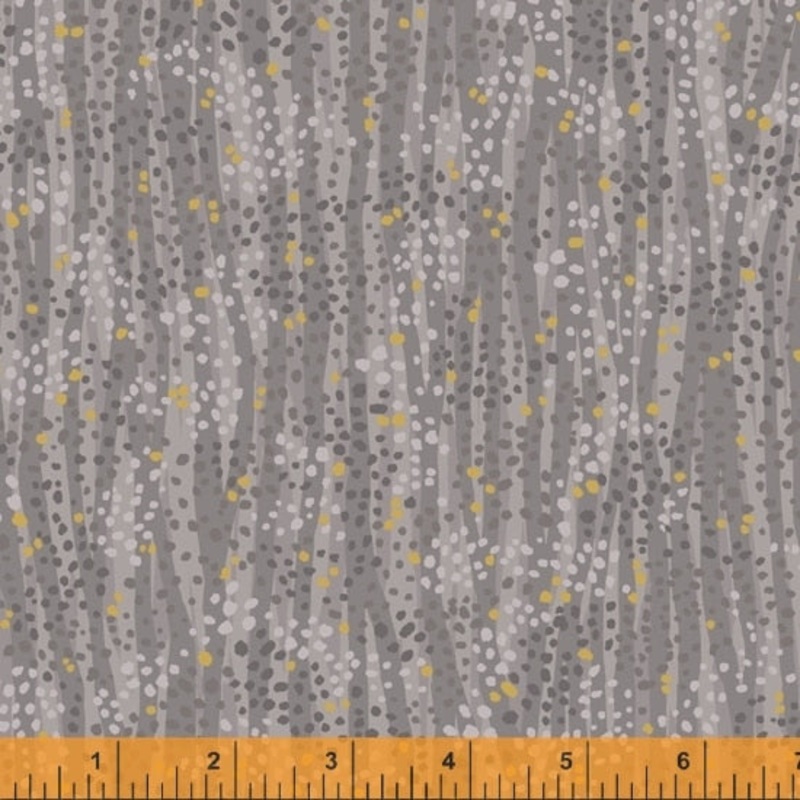 Dewdrop Steel Gray Gold Metallic Whistler Studios Windham Cotton Fabric
