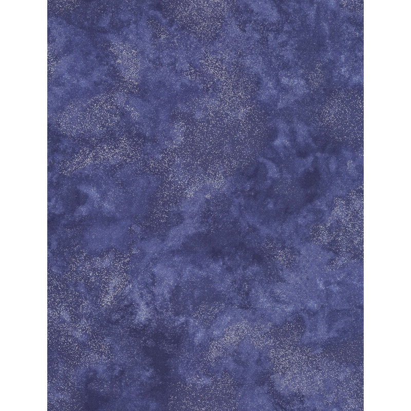 Shimmer Ocean Blue Gold Dots Metallic Chong-A-Hwang Timeless Treasures Cotton Fabric