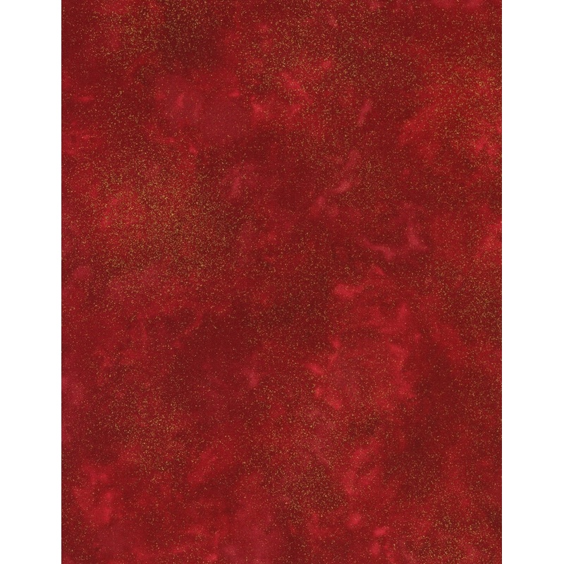 Shimmer Red Gold Metallic Blender Chong-A-Hwang Timeless Treasures Cotton Fabric