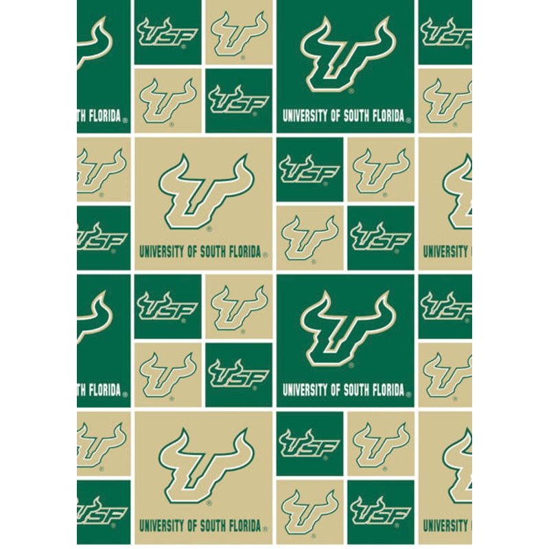 South Florida Bulls NCAA College SFL Box Sykel Cotton Fabric