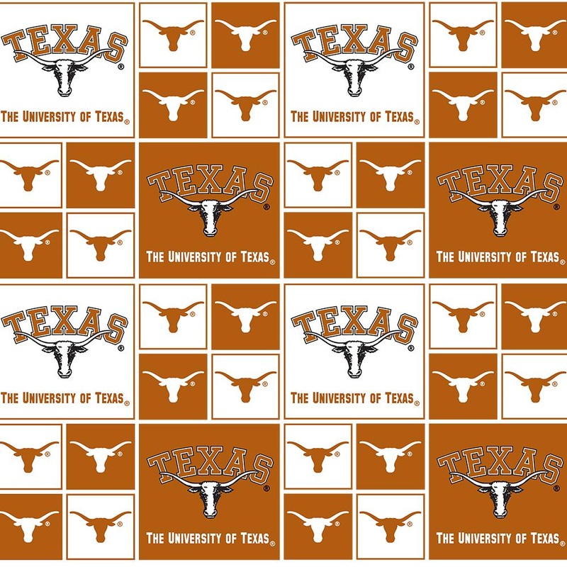 Texas Longhorns NCAA College Box Sykel Cotton Fabric