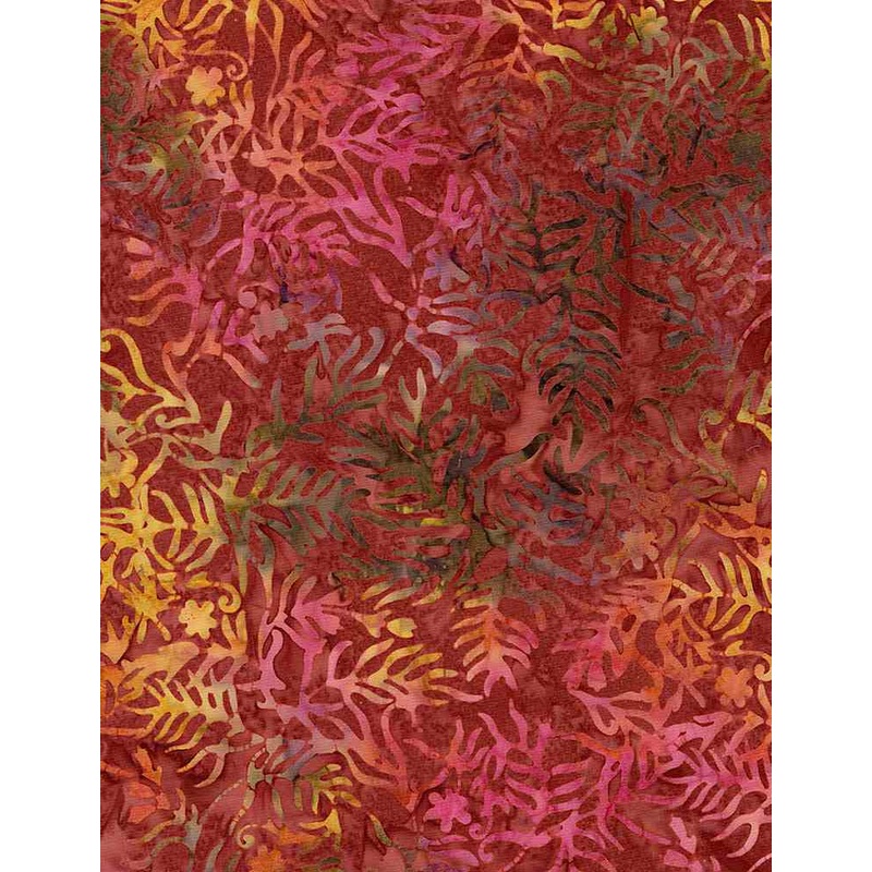Tonga Evening Sky Batiks Dancing Branches Sunset Red Timeless Treasures Batik Cotton Fabric