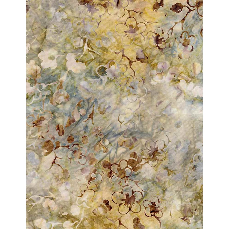 Tonga Evening Sky Batiks Mini Floral Imprints Moon Cream Timeless Treasures Batik Cotton Fabric