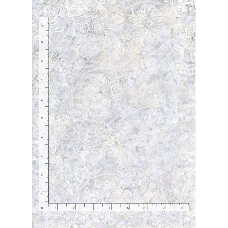 Tonga Tradition Batiks Holiday Tonal Floral Mist Blue Grey Timeless Treasures Cotton Batik Fabric