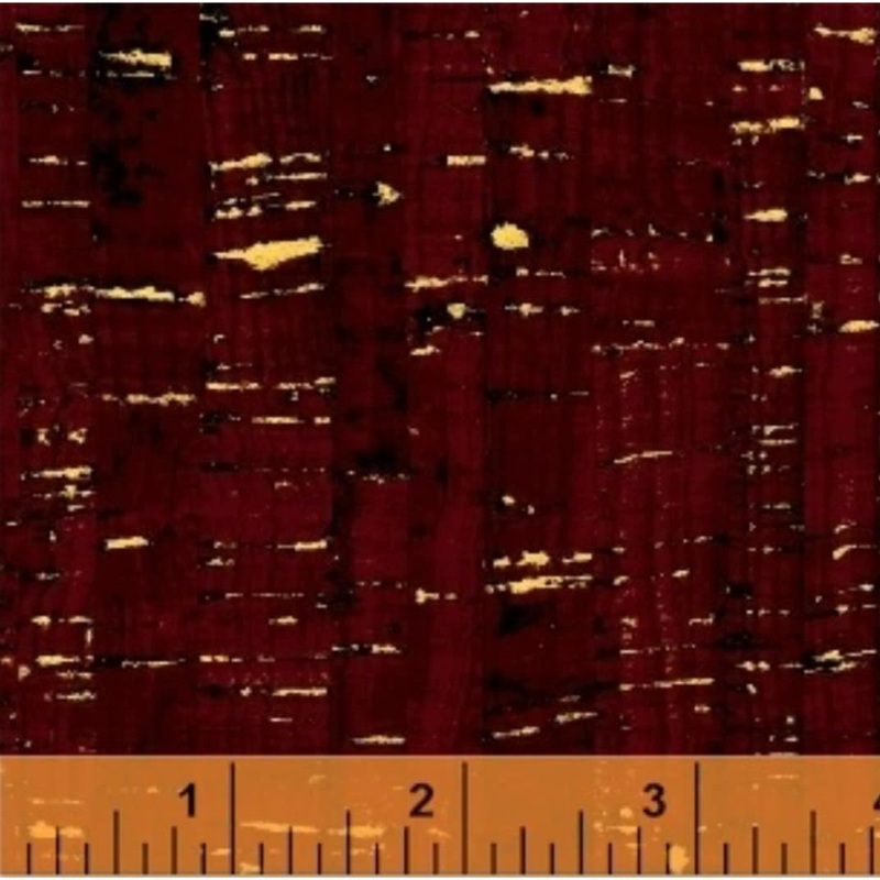 Uncorked Brick Dark Red Metallic Thread Windham Cotton Fabric
