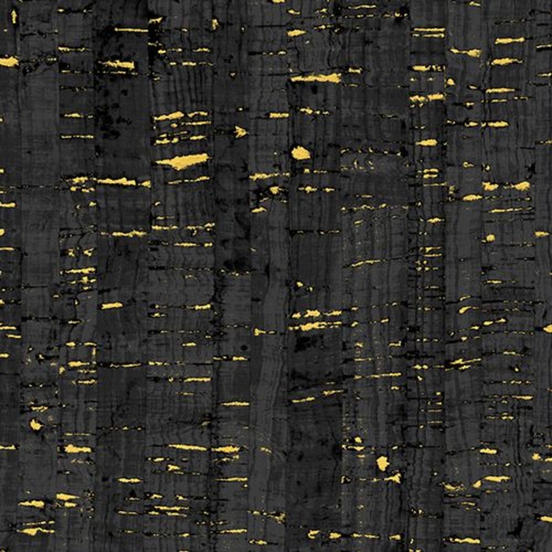 Uncorked Ebony Black Metallic Windham Cotton Fabric