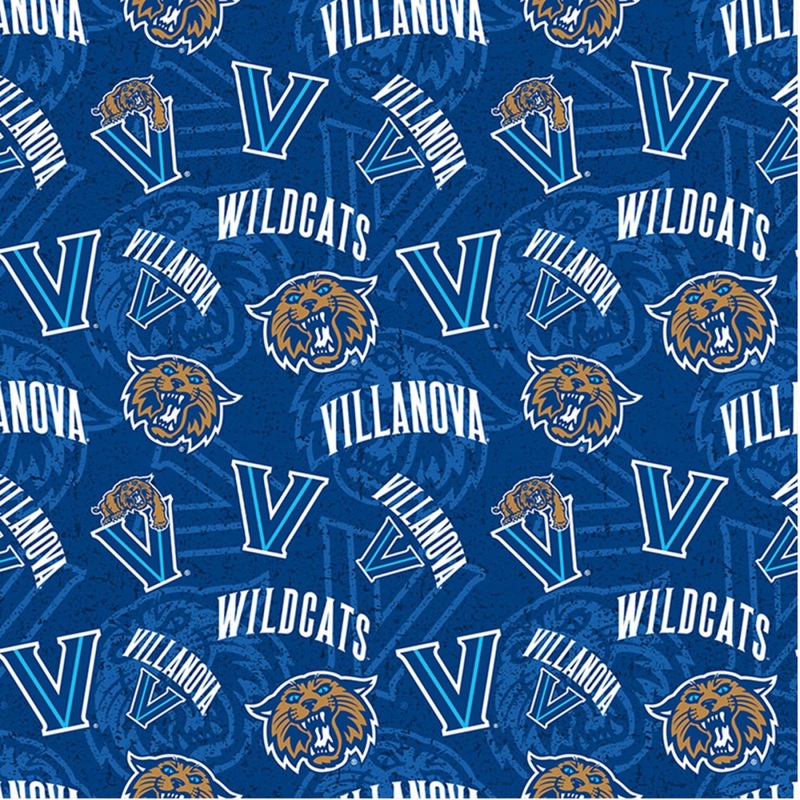 Villanova Wildcats NCAA College Allover Sykel Cotton Fabric