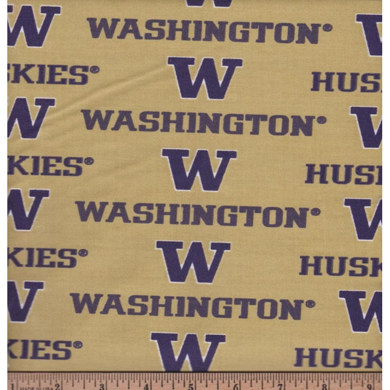Washington Huskies NCAA College Canvas Twill 58" Sykel Cotton Fabric
