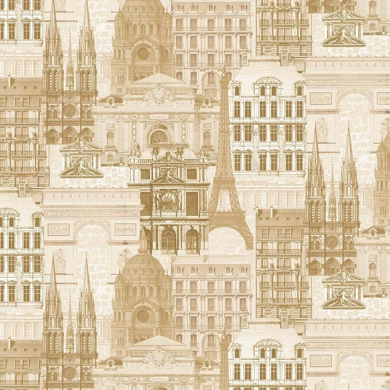 Merci Paris Architecture Cafe White Whistler Studios Windham Cotton Fabric