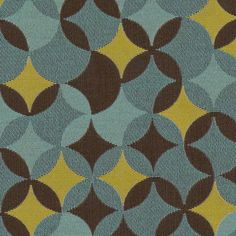 Remnant of CF Stinson Whirl Azure Blue Upholstery Fabric