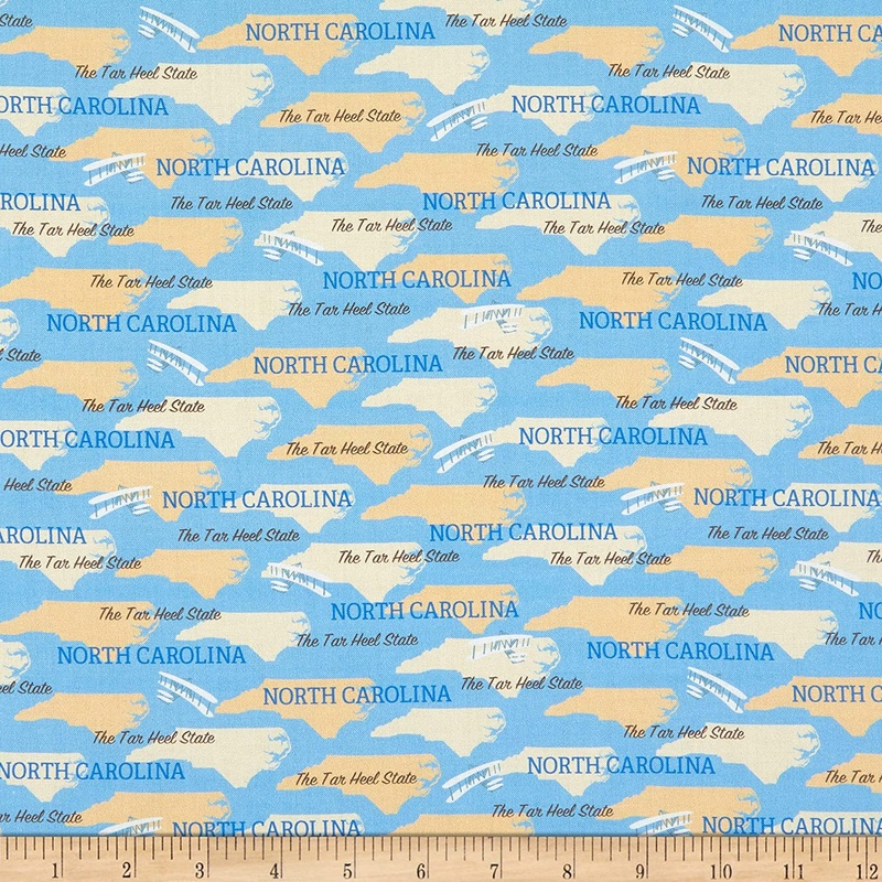 State Pride North Carolina Whistler Studios Windham Cotton Fabric