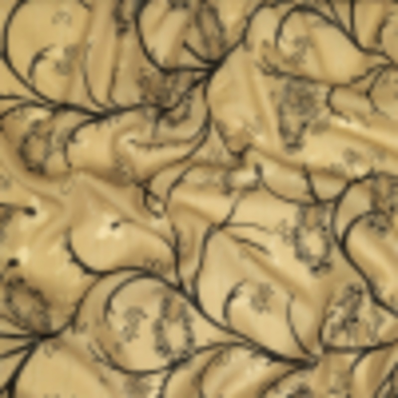Mood Exclusive Beige Amoeba Metallic Pinstriped Viscose Dobby