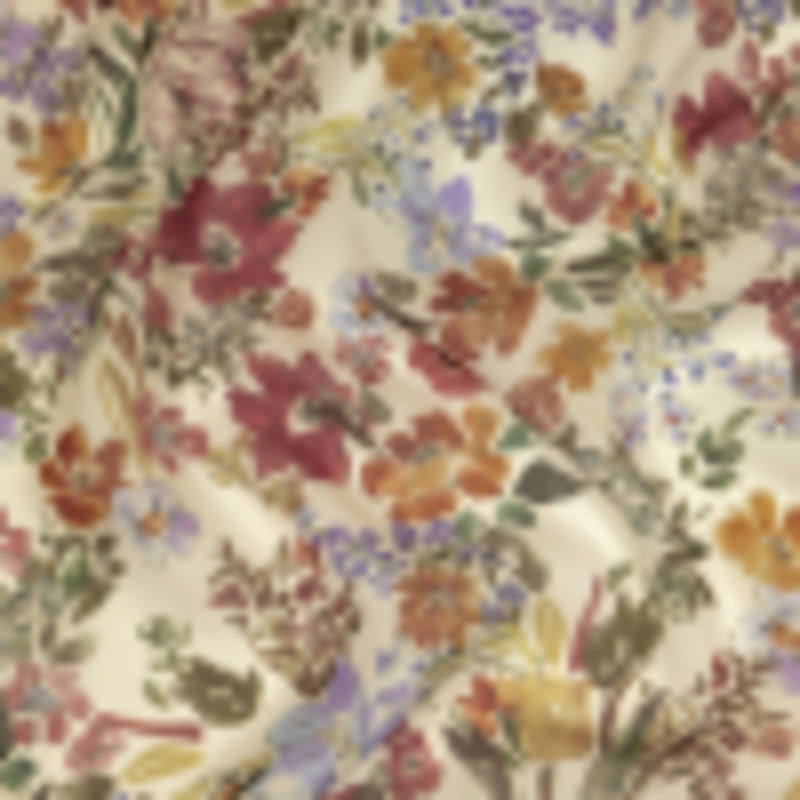Mood Exclusive White Morning Glories Viscose Georgette