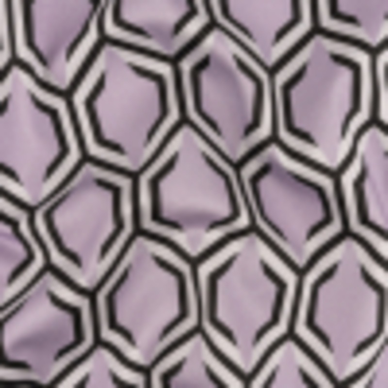 Stretch Cotton Sateen - Pale Lavender Honeycomb Geometric - Sweet as Honey Print - Mood Exclusive Wisteria Collection