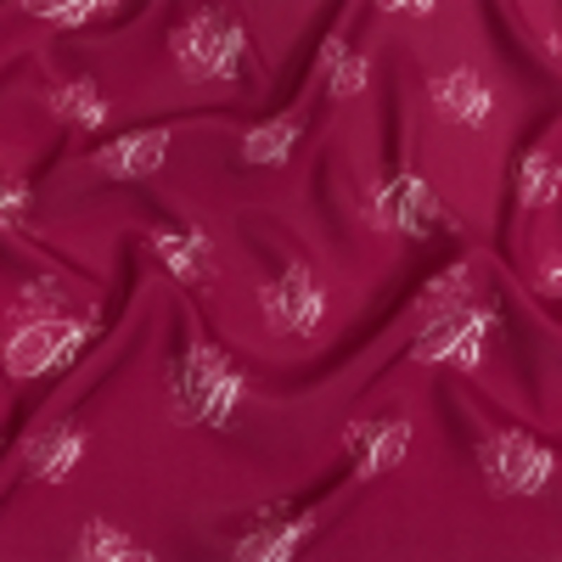 Sustainable Viscose Woven Print - Magenta and White Floral Calligraphic Script - Mood Exclusive ABC Bouquet
