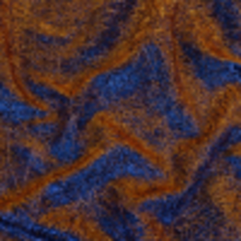 Astrolabe Metallic Copper and Royal Blue Crinkled Luxury Brocade with Black Backing