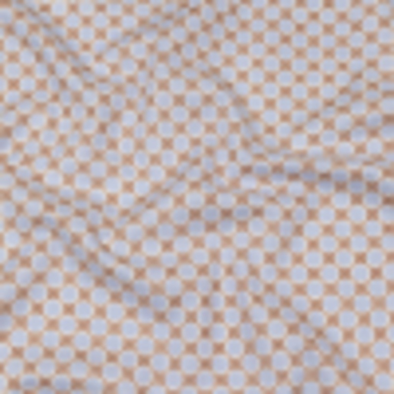 Baby Blue, Brown and Rainy Day Deco Dots Cotton Calico