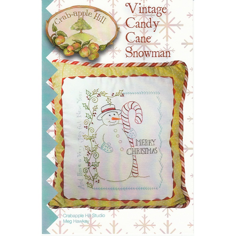 Vintage Candy Cane Snowman Pillow # CAH411 - Special Order