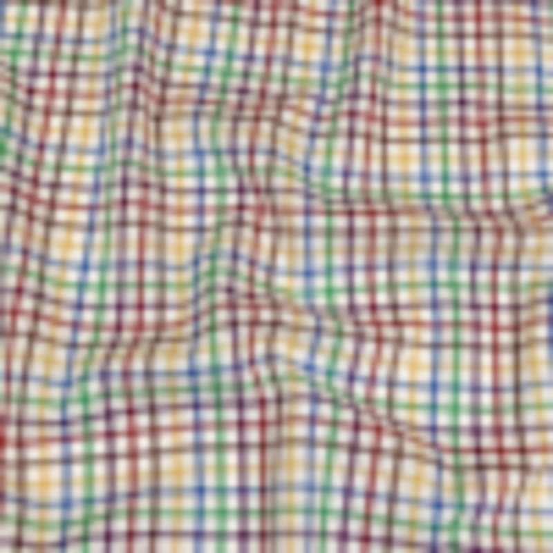 White Alyssum and Multicolor Plaid Twill Cotton Shirting