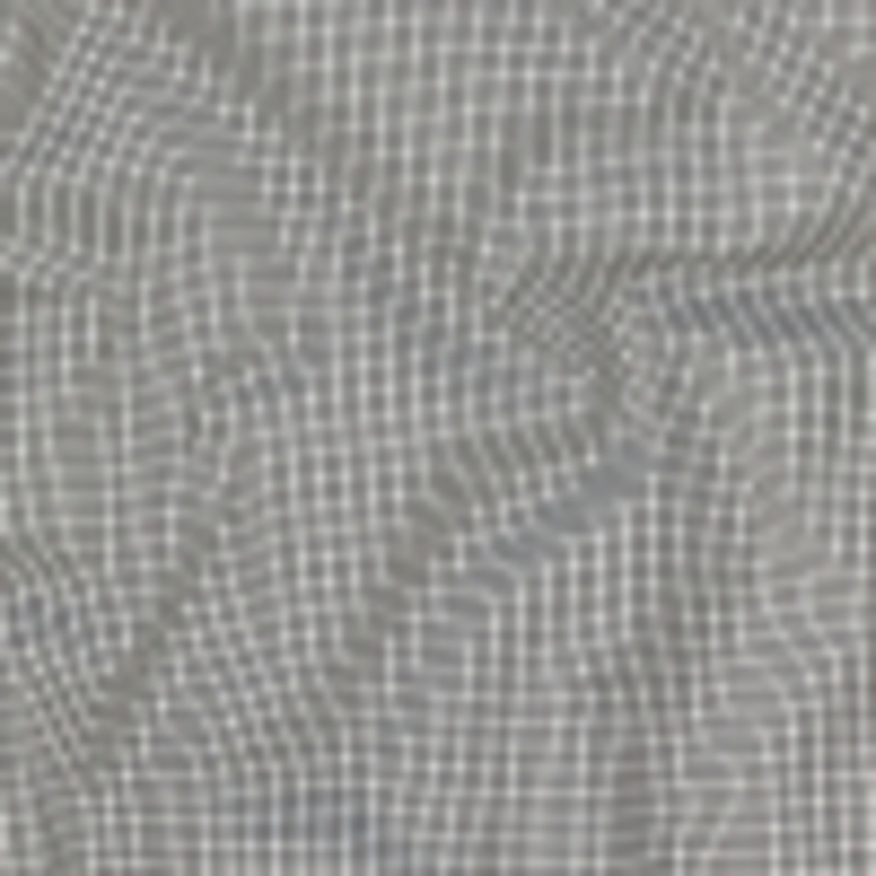 White and Black Checked Cotton and Polyester Twill