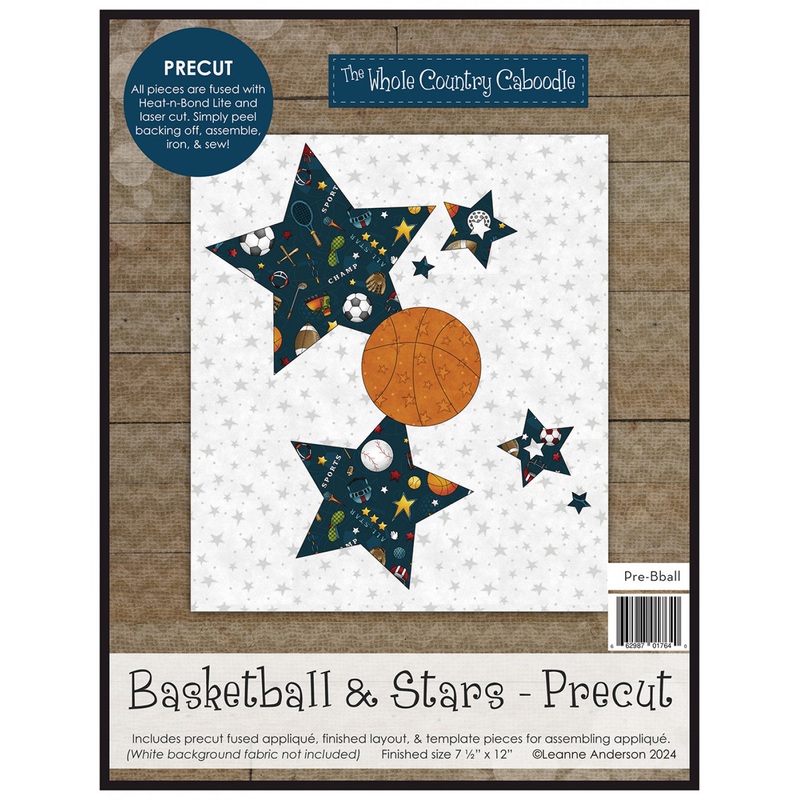 Basketball & Stars Precut Fused Applique Pack # WCCPRE-BBALL - Special Order - Estimated Ship 11-20-24