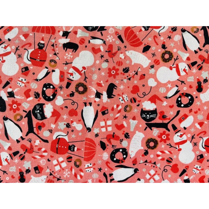 Cotton + Steel Waku Waku Christmas Mixer Coral