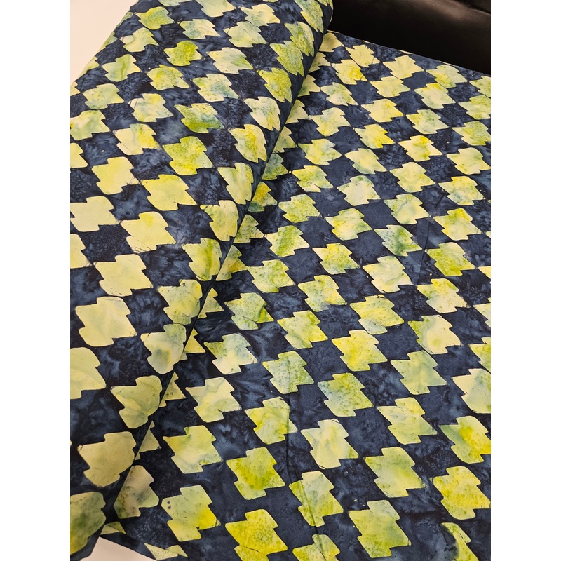 Batik Navy and Green Geometric
