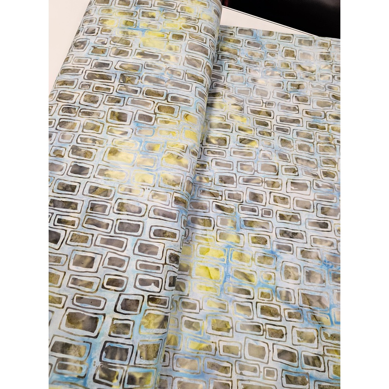 Batik Rectangle in a Rectangle Blue and Green