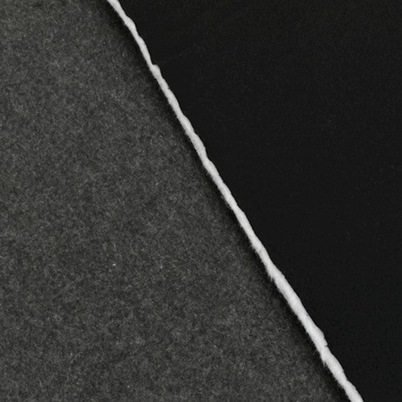 Black/Gray Wool Blend Bonded Coating Fabric