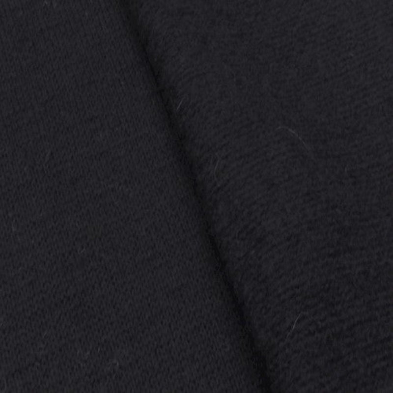 Ink Black Wool Blend Brushed Back Sweater Knit Fabric