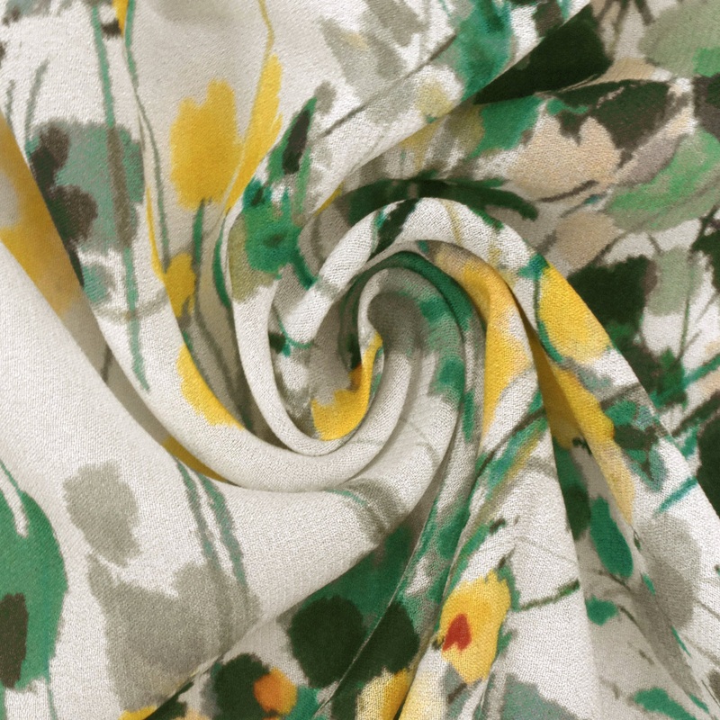 Airy Green-Multi Famous Designer Floral Printed Viscose Chiffon Fabric