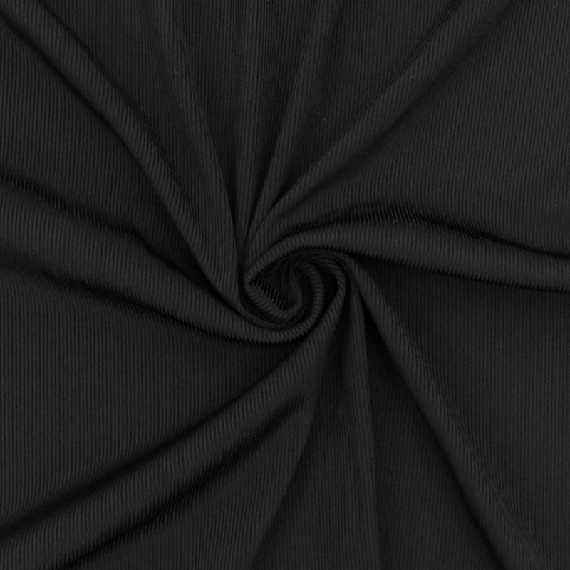 Basic Black Famous Maker Stretch 2x2 Rib Activewear Knit Fabric