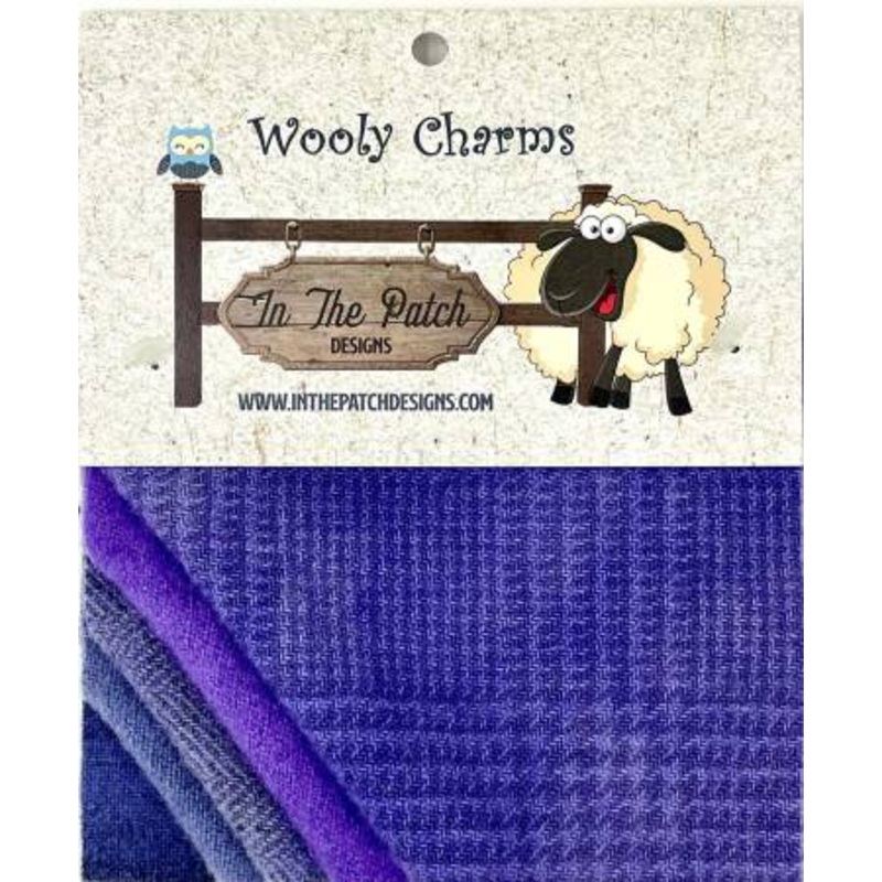 Wooly Charms - Purples - set of five 5" wool squares - WC5719