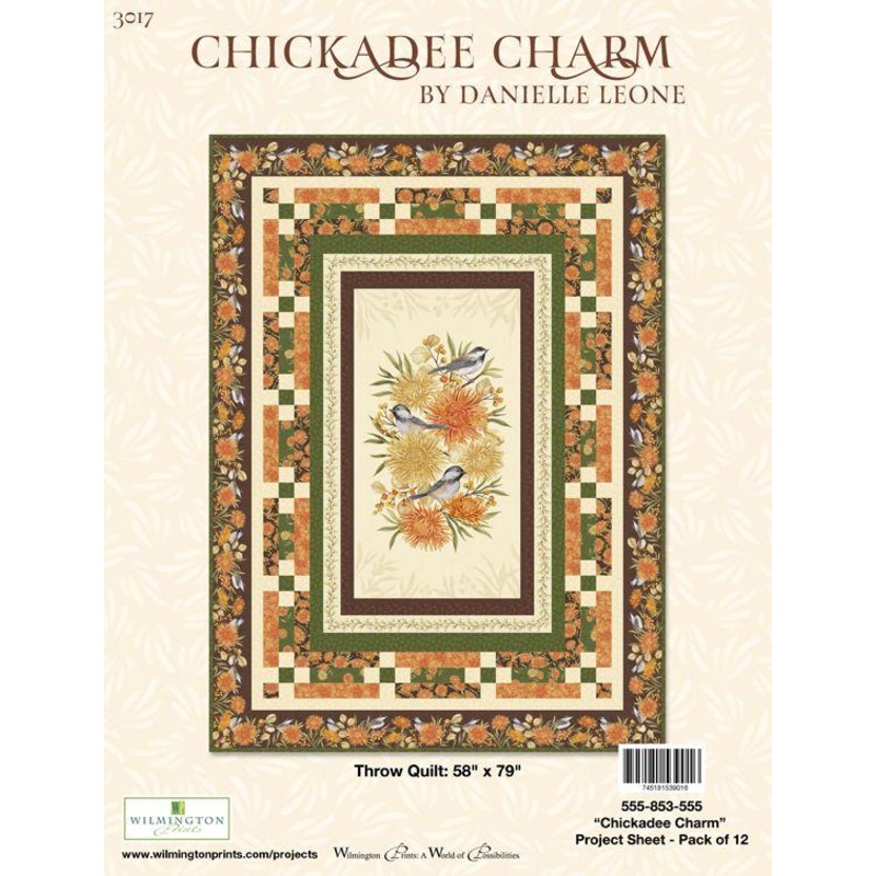 WP Chickadee Charm Throw Quilt Pattern - 555-853-555  - Pattern