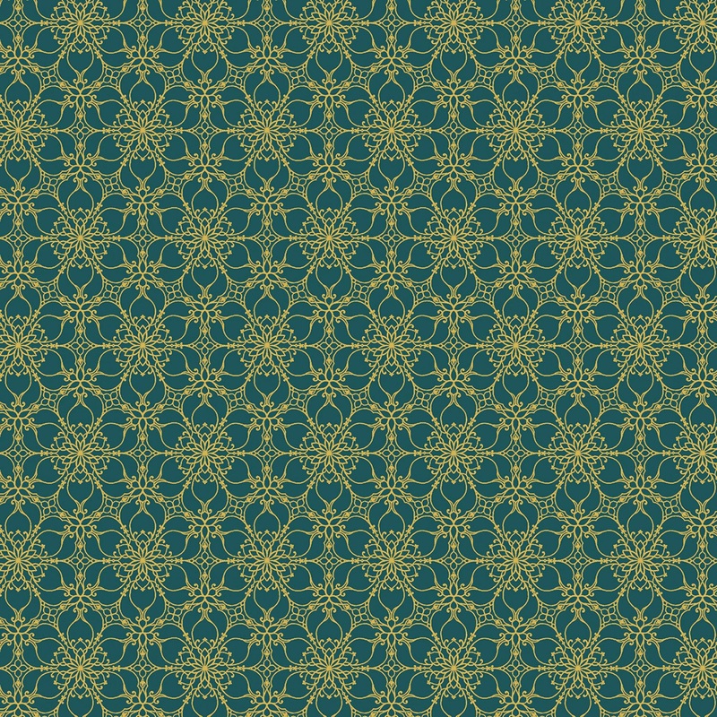 A Festive Medley 13183M-85 Golden Medallion Teal