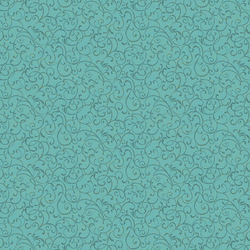 A Festive Medley 5073M-82 Winter Scroll Medium Teal